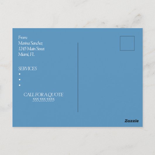 Esthetician Business Salon Pop Up Event Blue Briefkaart (Achterkant)