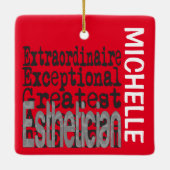 Esthetician Extraordinaire CUSTOM Keramisch Ornament (Achterkant)