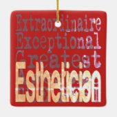 Esthetician Extraordinaire Keramisch Ornament (Achterkant)
