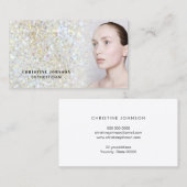 Esthetician faux glitter textuur visitekaartje (Voorkant / Achterkant)