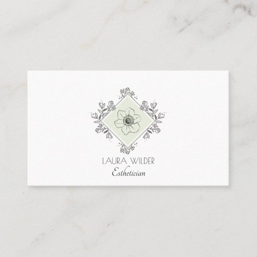 Esthetician Floral Logo Visitekaartje (Voorkant)