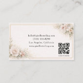 Esthetician Floral Neutral QR Code Professional Visitekaartje (Achterkant)