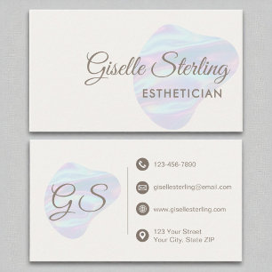 Esthetician Iridescent Pearl Opal Abstract Visitekaartje