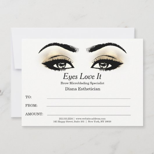 Esthetician Lashes Beauty Makeup Certificate Gift (Voorkant)