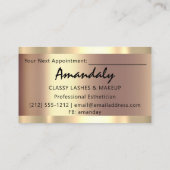 Esthetician Makeup Eyelashes VIP Appointment Card Visitekaartje (Achterkant)