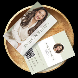 Esthetician schoonheidsspecialiste Green QR Code & Visitekaartje