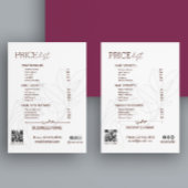 Esthetician Service prijslijst Bohemian Scan Me Flyer