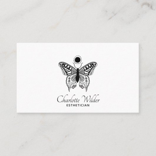 Esthetician Skincare Butterfly Logo Visitekaartje (Voorkant)