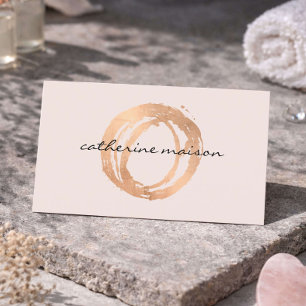 Esthetician Visitekaartje Roze Gouden Logo Roze