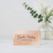Esthetician Waterverf Gold Monogram QR-code Visitekaartje (Staand voorkant)