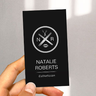 Esthetician Wax Stick & Twezzer Logo Beauty Salon Visitekaartje