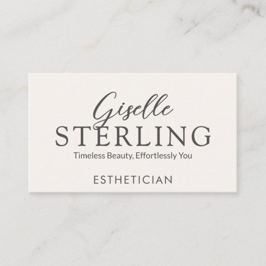 Esthetician White Script Moderne QR-code Visitekaartje (Voorkant)