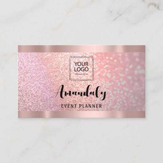 estheticien Lash Nails Hair QR CodeLogo Roos Roze Visitekaartje (Voorkant)