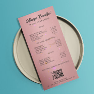 Esthéticien Liste de prix Menu Rose Gold Qr Code