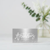 Estheticien Modern Silver esthetica Visitekaartje (Staand voorkant)