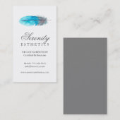 Esthetics Blue Feather Visitekaartje (Voorkant / Achterkant)