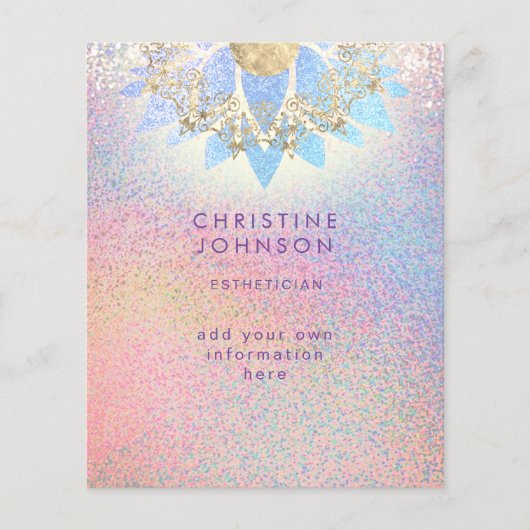 estheticus kleurrijke faux glitter flyer (Voorkant)