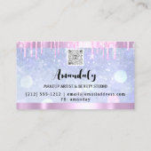 estheticus Lash Nails Hair QR Code Logo Roze Blauw Visitekaartje (Achterkant)