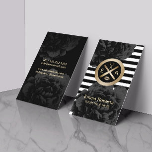 Estheticus wasstick & pincet logo zwart bloemmotie visitekaartje