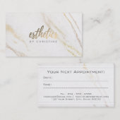 Estheticus witte marmeren achtergrond afsprakenkaartje (Voorkant / Achterkant)