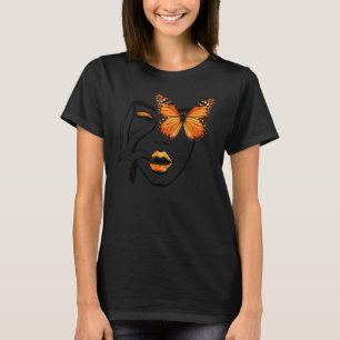 Esthetiek Meisje dat nadenkt met monarchvlinder Oo T-shirt