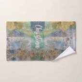 Esthétique artistique décorative vert jaune gris (Serviette à main)