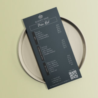 Esthétique Liste de prix Menu noir blanc gris gris