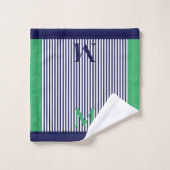 Esthétique Personnalisée Marine Et Vert Mer (Gant de toilette)