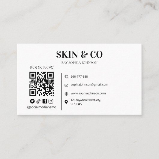 Esthetisch Beauty Huidverzorgingssalon Minimalist Visitekaartje (Voorkant)