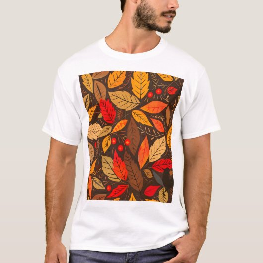Esthetisch bladpatroon van de Herfst T-shirt (Voorkant)