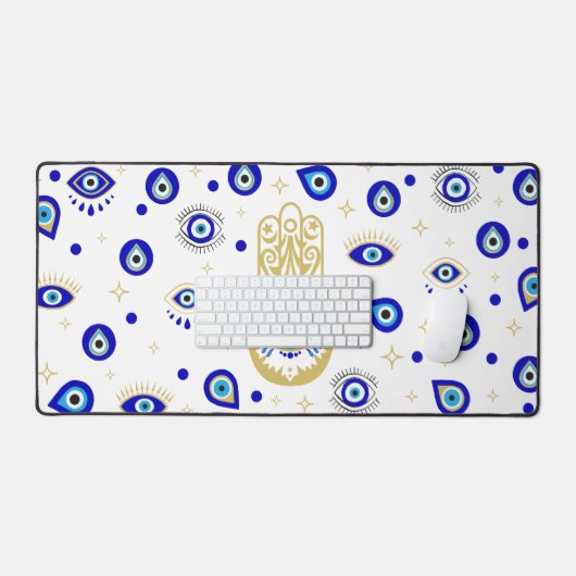Esthetisch Blauw Kwaad Oog Grieks Turks Oog Bureaumat (Keyboard & Muis)