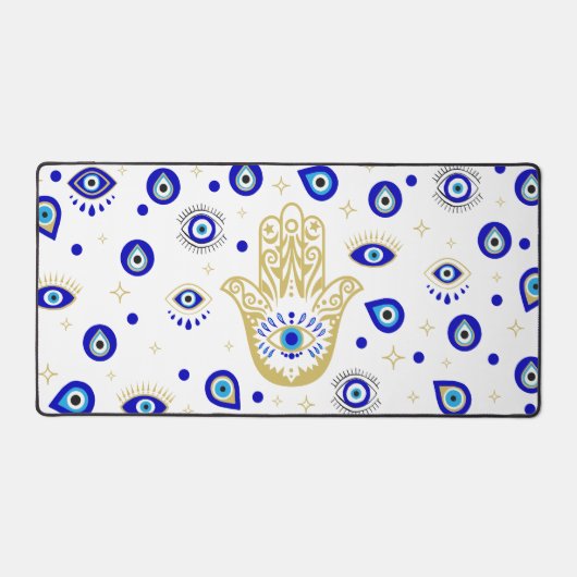 Esthetisch Blauw Kwaad Oog Grieks Turks Oog Bureaumat (Voorkant)