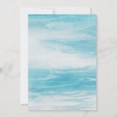 Esthetisch blauw zee bruiloft save the date (Achterkant)