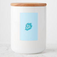 Esthetisch blauwe aangepaste voedseletiket keuken