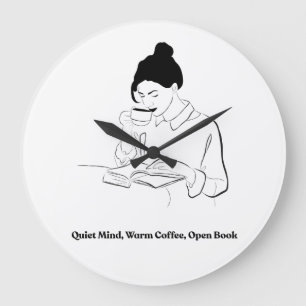 Esthetisch boek en koffie lijn kunst T-shirt Grote Klok