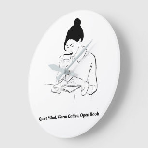 Esthetisch boek en koffie lijn kunst T-shirt Grote Klok