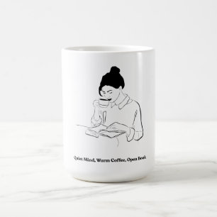 Esthetisch boek en koffie lijn kunst T-shirt Koffiemok