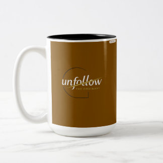Esthetisch Bruin Ontvolg Minimalistische Typografi Tweekleurige Koffiemok