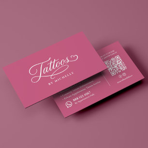 Esthetisch Cosmetisch Tatoeagekunstenaar Roze Schr Visitekaartje