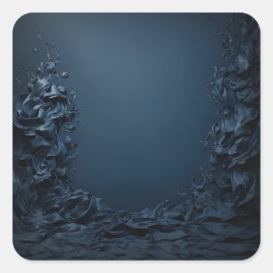  esthetisch donkerblauw achtergrondontwerp vierkante sticker