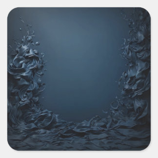 esthetisch donkerblauw achtergrondontwerp vierkante sticker