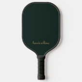 Esthetisch Donkergroen Chic Gold Script Monogram Pickleball Paddle (Voorkant)