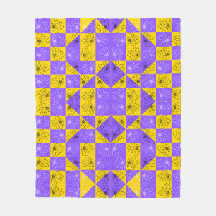 Esthetisch geometrisch schaakbord Bloemmotief Fleece Deken