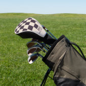 Esthetisch geruite retro monogram Initialen Golfheadcover (Insitu)