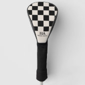 Esthetisch geruite retro monogram Initialen Golfheadcover (Voorkant)