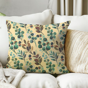 Esthetisch groen bloem blad patroon kussen