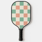 Esthetisch helder kleurrijk geruit retromonogram pickleball paddle (Achterkant)
