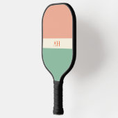Esthetisch helder kleurrijk geruit retromonogram pickleball paddle (Links)