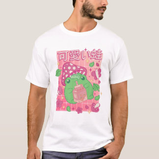 esthetisch Kawaii Cute Frog paddenstoel T-shirt