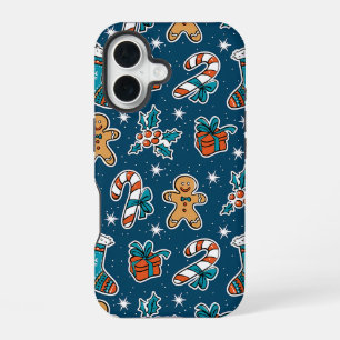 Esthetisch Kerstpatroon Sinterklaas Snoepgoed iPhone 16 Hoesje